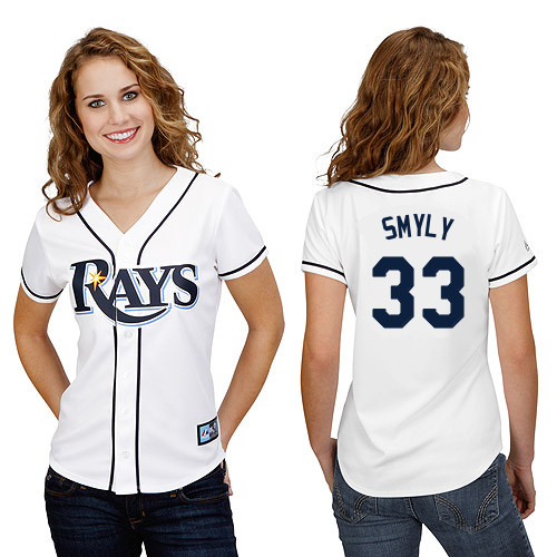 Drew Smyly #33 mlb Jersey-Tampa Bay Rays Women's Authentic Home White Cool Base Baseball Jersey